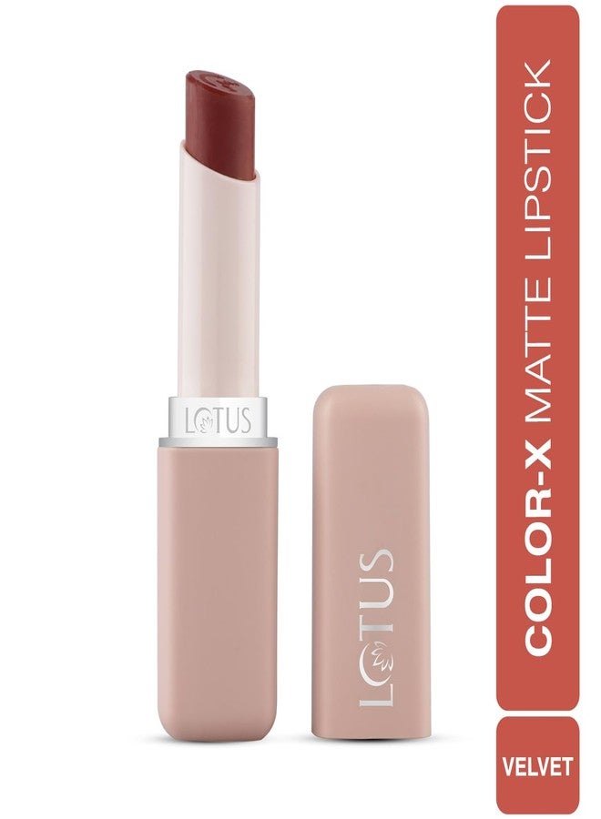 Lotus Makeup LOTUS MAKE-UP Color X Matte Lipstick | Long - Lasting | Vitamin E Infused | Smudge Proof | Bold | Highly Pigmented | Weightless Finish | VELVET - 05 | 3.8g - Image 2
