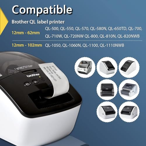BETCKEY - Compatible Address Labels Replacement for Brother DK-1201 (1.1 in x 3.5 in), Use with Brother QL Label Printers [10 Rolls/4000 Labels] - Image 3
