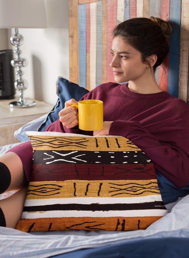 Yaateeh Tribe African Ethnic Symbol Texture Decorative Throw Pillow Covers 18x18 Inch Pillows Case Square Cushion Cover Cases Pillowcase with Zipper Sofa Home Decor for Couch Bed Patio Car - Image 3