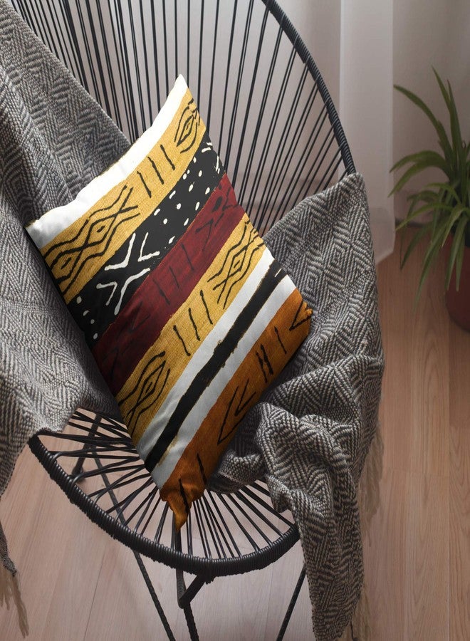 Yaateeh Tribe African Ethnic Symbol Texture Decorative Throw Pillow Covers 18x18 Inch Pillows Case Square Cushion Cover Cases Pillowcase with Zipper Sofa Home Decor for Couch Bed Patio Car - Image 2