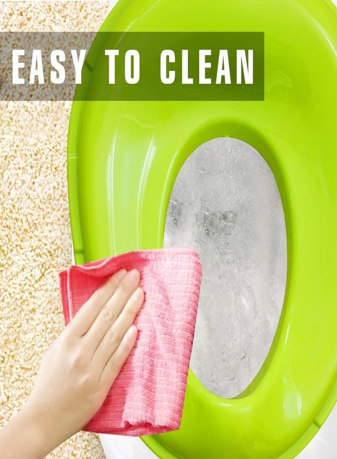 TechHark Baby Potty Training Toilet Seat For Boys And Girls Kids, Non-Slip With Splash Guard, Fits Round & Oval Toilets, Free Includes Storage Hook (Green), Plastic, 1 Count - Image 3