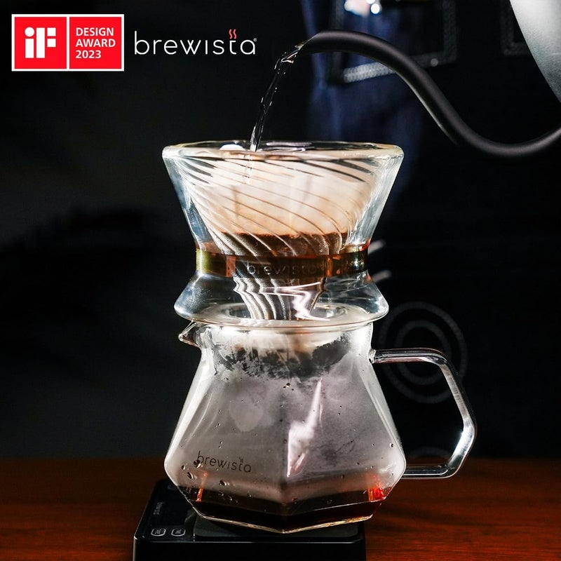 Brewista 700ml/23.7oz X Series Glass Coffee Carafe, Small Pour Over Glass Pot Server, 2-4 Cups, Polygonal Design for Improved Flavor, Heat Resistant Odorless Glass Pitcher - Image 3