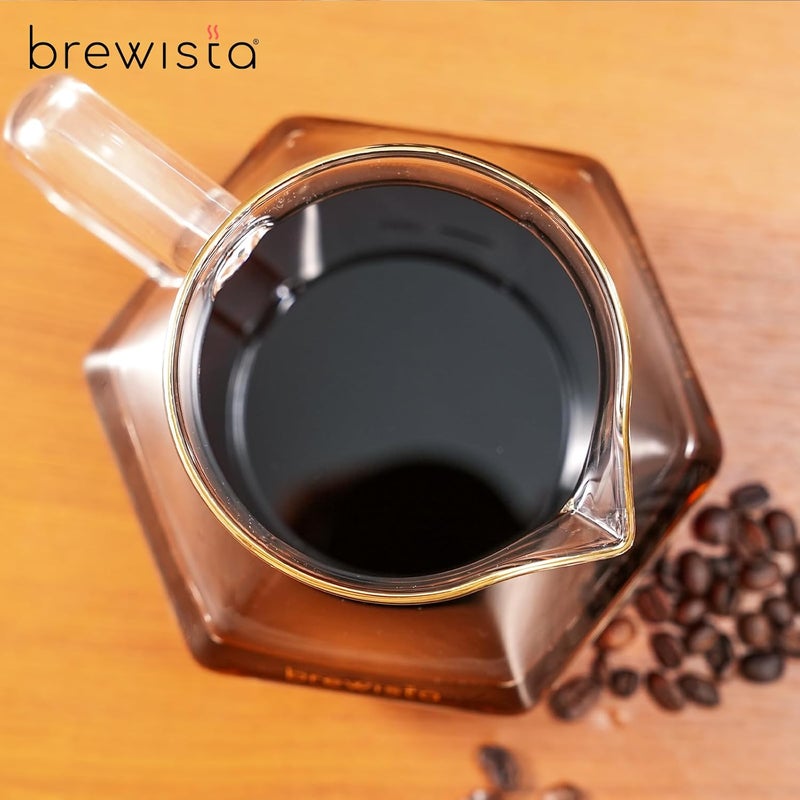 Brewista 700ml/23.7oz X Series Glass Coffee Carafe, Small Pour Over Glass Pot Server, 2-4 Cups, Polygonal Design for Improved Flavor, Heat Resistant Odorless Glass Pitcher - Image 5
