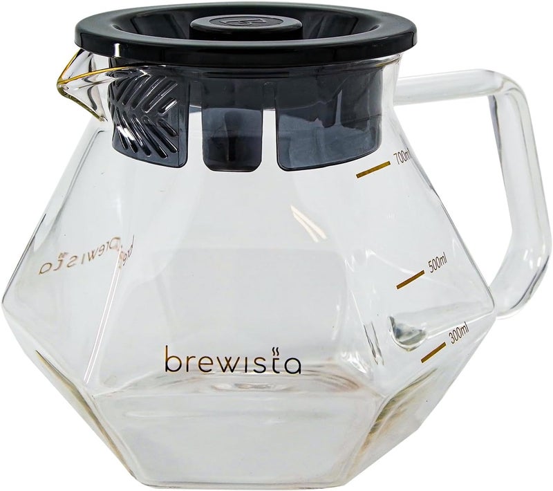 Brewista 700ml/23.7oz X Series Glass Coffee Carafe, Small Pour Over Glass Pot Server, 2-4 Cups, Polygonal Design for Improved Flavor, Heat Resistant Odorless Glass Pitcher - Image 1