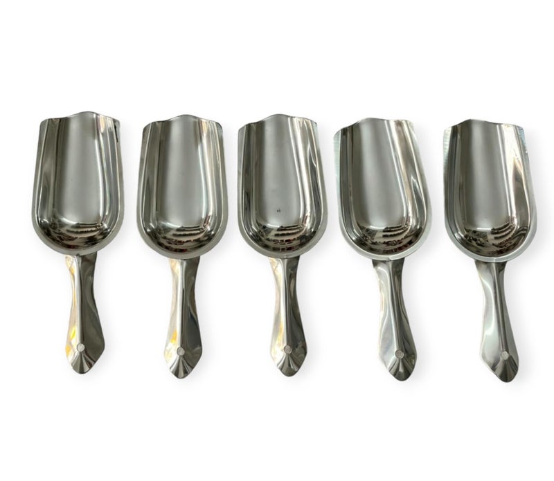 Proniks Stainless Steel Ice Scoop,Ice Picker,Popcorn Scoop,Stainless Steel Ice Scooper for Ice Maker Ice Bucket Kitchen Freezer,Bar Party, Wedding,Heavy Duty,Dishwasher Safe (5Pack, Silver) - Image 1
