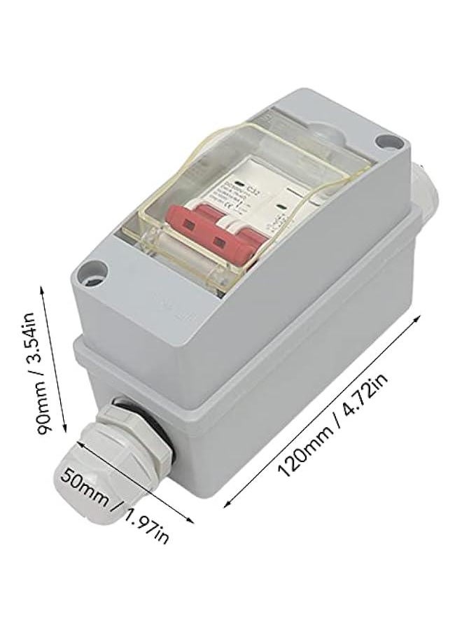 Generic - 32A 500V PV DC Disconnect Switch, MCB 2P Solar Current Sink Load Switching Air Miniature Circuit Breaker with IP65 Waterproof Distribution Box for Panel (Without Cable) (8gz02v9wb7-11) - Image 1