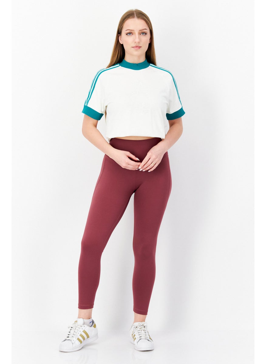 Adidas Women Sportswear Fit Running Tights, Maroon  - Image 4