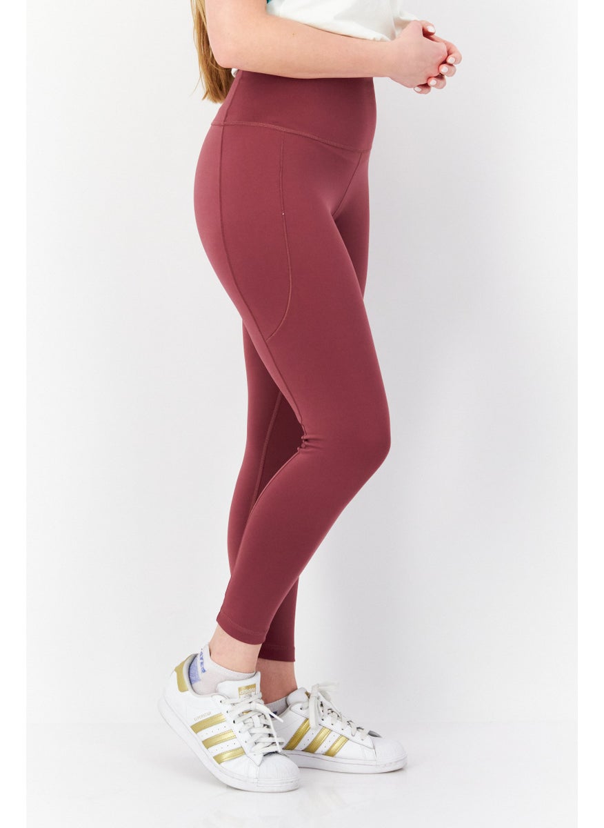 Adidas Women Sportswear Fit Running Tights, Maroon  - Image 2