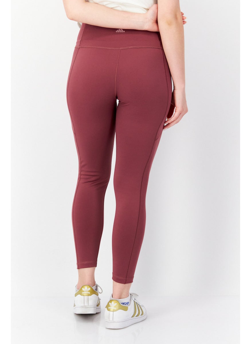 Adidas Women Sportswear Fit Running Tights, Maroon  - Image 3