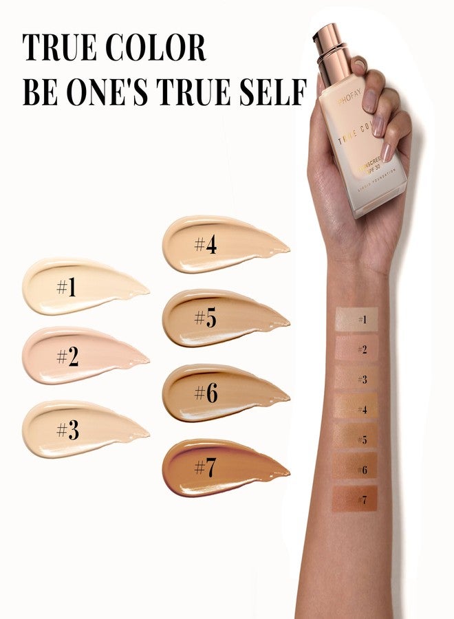 PHOFAY Matte Sunscreen Liquid Foundation SPF 30 (1.02 fl oz) - Long-Wearing Oil-Control, Concealing & Non-Greasy Buildable Coverage, Suitable for Most Skin Types, Daily & Outdoor Use (01#) - Image 2