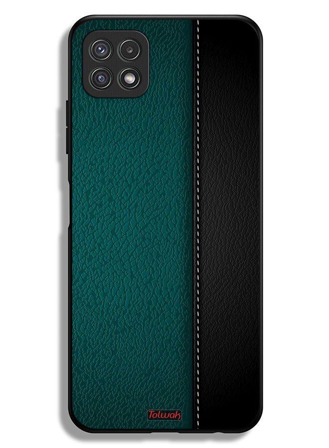 Tolwak Samsung Galaxy A22 5G Protective Case Cover Leather Pattern - Image 1