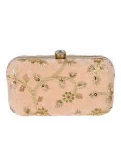 Kuber Industries Kuber Industries Clutch Purse | Wedding Clutch | Party Hand Purse | Women?s Clutch Purse | Detachable Chain Purse | Wallet Hand Bag | Lock System Hand Bag | Cream  - Image 2