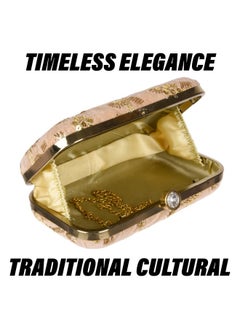 Kuber Industries Kuber Industries Clutch Purse | Wedding Clutch | Party Hand Purse | Women?s Clutch Purse | Detachable Chain Purse | Wallet Hand Bag | Lock System Hand Bag | Cream  - Image 4