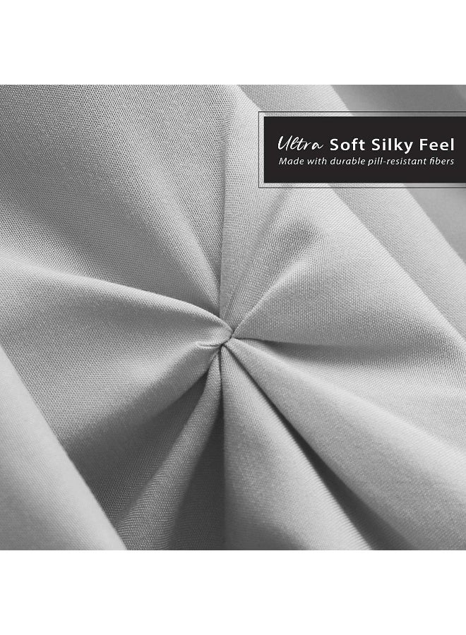 Nestl Nestl Light Grey Bed Skirt Queen Size, Pinch Pleat Queen Bed Skirt, 14" Inch Drop Queen Bedskirt, Hotel Quality Light Grey Bed Skirts, Microfiber Bedskirt for Queen Bed, Light Grey Queen Bed Skirt  - Image 5