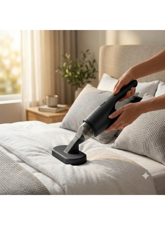 80W Portable Cordless Vacuum Cleaner – 3-in-1 for Mattresses, Sofas, and Cars – Handles Dust and Crumbs; Includes Multiple Attachments, 120ml Dust Bin, and USB-C Charging. - Image 2