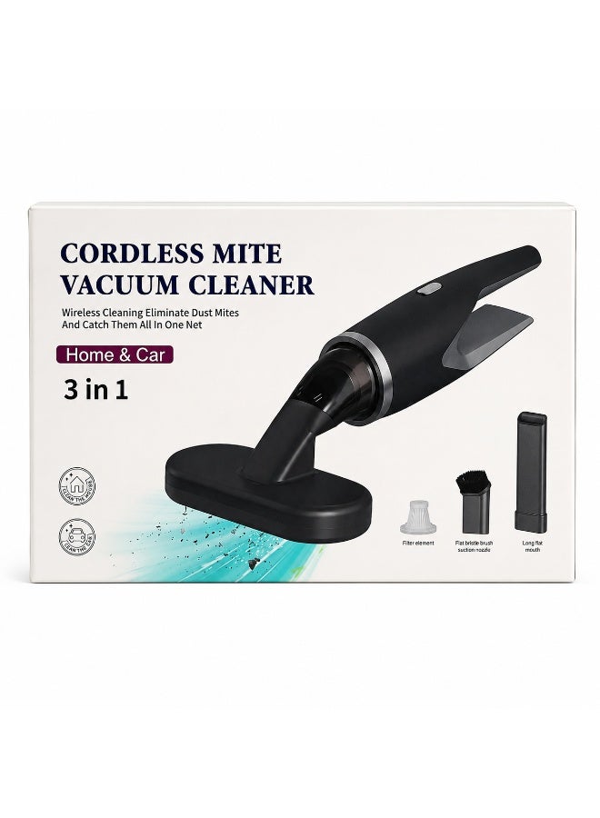 80W Portable Cordless Vacuum Cleaner – 3-in-1 for Mattresses, Sofas, and Cars – Handles Dust and Crumbs; Includes Multiple Attachments, 120ml Dust Bin, and USB-C Charging. - Image 4
