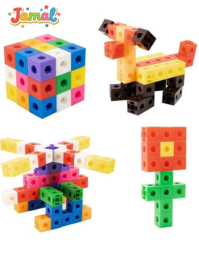 Jamal 100pcs Kids Stacking Blocks, Linking Cubes for Counting and Sorting, Improve Mathematical abilities and spatial imagination, Preschool Teaching Tools and Early Education Toys - Image 2