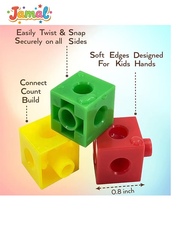 Jamal 100pcs Kids Stacking Blocks, Linking Cubes for Counting and Sorting, Improve Mathematical abilities and spatial imagination, Preschool Teaching Tools and Early Education Toys - Image 4