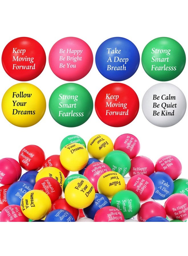 Aoriher 36 Pcs Motivational Stress Balls Colorful Stress Balls Bulk Quotes Inspirational Funny Foam Balls Hand Exercise Gifts For Office Small Balls For Motivating Supply(Classic Color) - Image 1