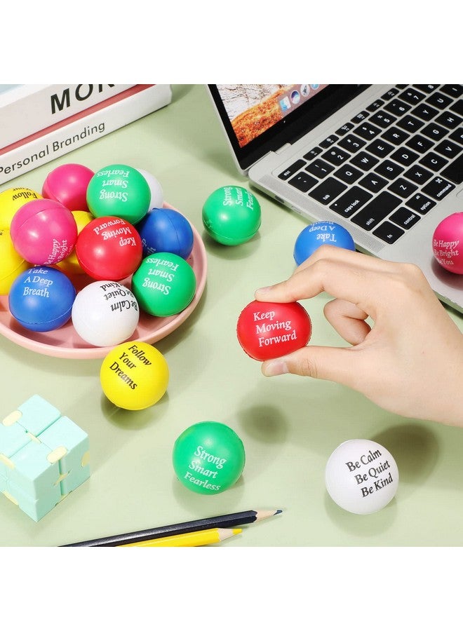 Aoriher 36 Pcs Motivational Stress Balls Colorful Stress Balls Bulk Quotes Inspirational Funny Foam Balls Hand Exercise Gifts For Office Small Balls For Motivating Supply(Classic Color) - Image 4