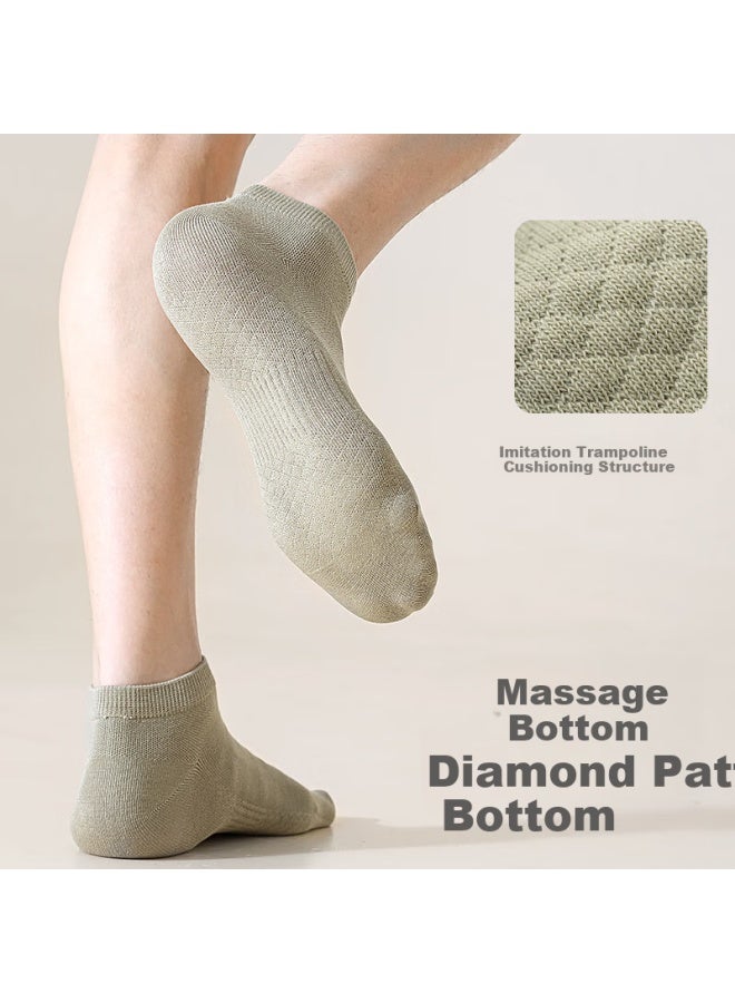 COTTON Xiaonian Men'S Short Socks Summer 100% Cotton 10A Antibacterial Deodorant Breathable Thin Style Boat Socks Low Cut Short Tube 6 Pairs Pack - Image 2