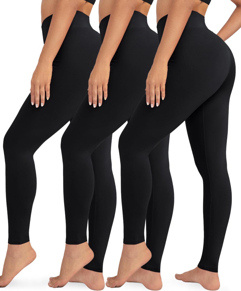 VALANDY Creamlush 3 Pack Women's Leggings Buttery Soft High Waisted Yoga Pants Full-Length Workout Leggings - Image 1