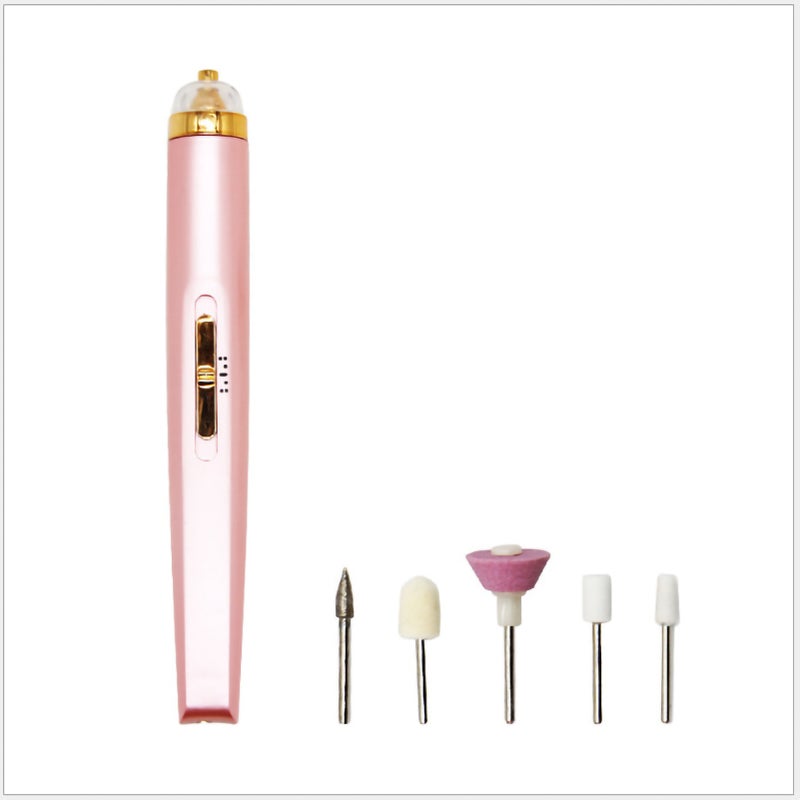 آلة حفر الأظافر الكهربائية المحمولة 5 في 1 آلة طحن الأظافر بشحن USB مع ضوء LED - Image 4