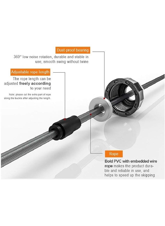 Arabest Skipping Rope with Ball Bearings Rapid Speed Adjustable Jump Rope Cable and 6” Memory Foam Handles Ideal for Aerobic Exercise Like Speed Training, Extreme Jumping, Endurance Training and Gym  - Image 3