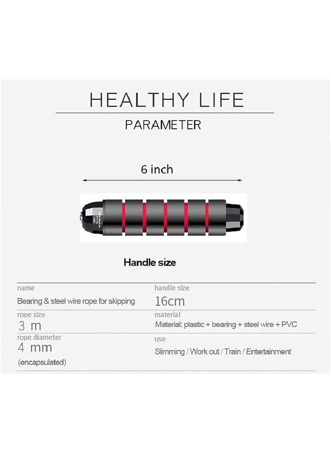 Arabest Skipping Rope with Ball Bearings Rapid Speed Adjustable Jump Rope Cable and 6” Memory Foam Handles Ideal for Aerobic Exercise Like Speed Training, Extreme Jumping, Endurance Training and Gym  - Image 4
