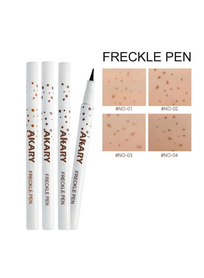 AKARY Freckle Pen Professional Lifelike Face Concealer Point Out Natural Waterproof Longlasting Soft Artificial Fine Makeup Freckle Pen Life Face Decoration (#01 Light Brown) - Image 2