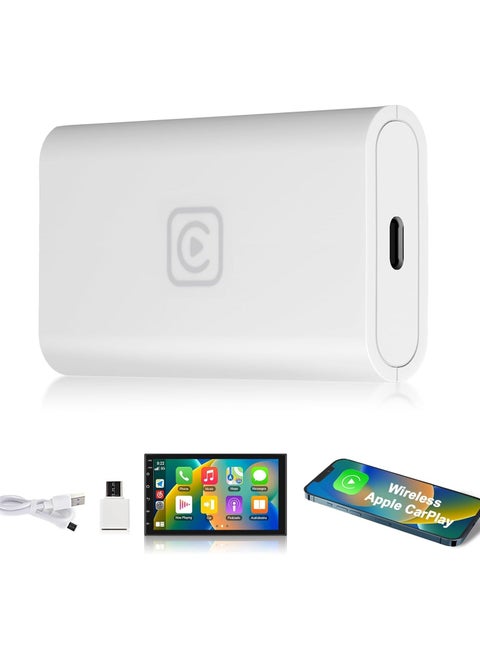Wireless Carplay Adapter, for Factory Wired Carplay Apple Bluetooth Car Play Ai Box Dongle, for iPhone Plug & Play Original Car System Upgrade, Convert Wired App to Wireless Sync App Box USB/Type-C