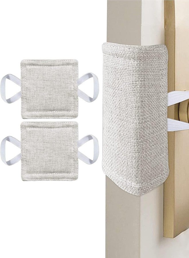 DHVSAM Door Silencer Quiet Door Closer Cushion, Padded Door Latch Cover for Nursery, Baby, Light Sleepers Noise Reduced Prevent from Locking for Toddler Safety - 4 x 3 inch, Natural Colored 2 Pic - Image 1
