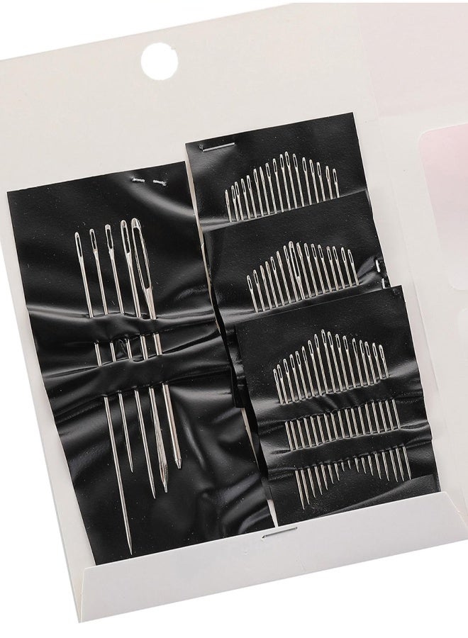 55-piece stainless steel hand sewing needle set - various sizes, multifunctional, large eye needles for embroidery and sewing, gray packaging, daily sewing, sewing machine accessories, garment sewing. - Image 2