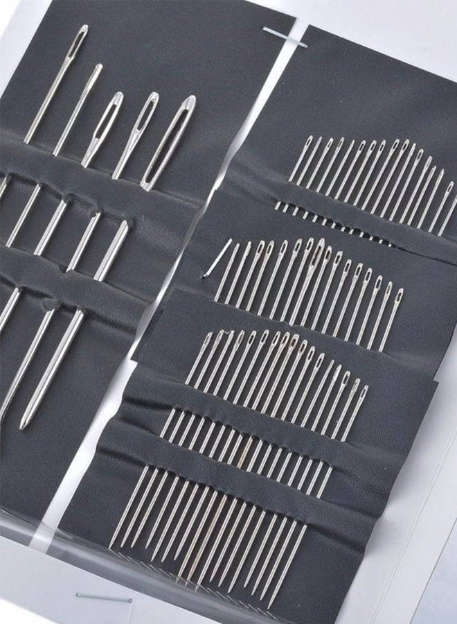 55-piece stainless steel hand sewing needle set - various sizes, multifunctional, large eye needles for embroidery and sewing, gray packaging, daily sewing, sewing machine accessories, garment sewing. - Image 1