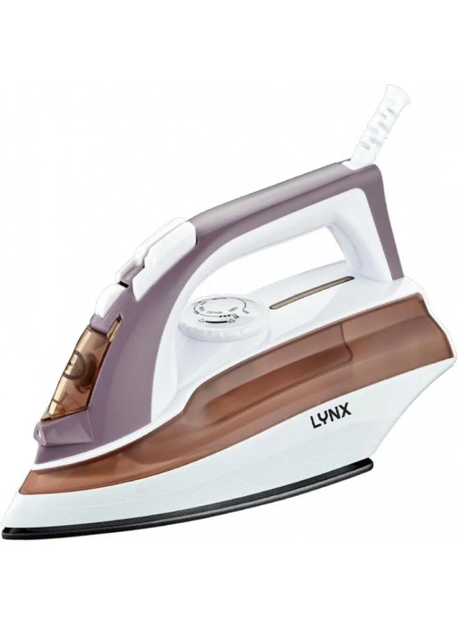 LYNX 1600W Steam Iron with Ceramic Non-Stick Soleplate | Dry, Spray & Steam Ironing | Adjustable Thermostat Control | Overheat Protection | Swivel Cord | Indicator Light | Model LY-IR-3022-C - Image 1