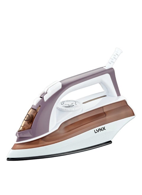 LYNX Electric Steam Iron – 1600W, Non-Stick Ceramic Soleplate, Adjustable Heat Regulator, Dry, Spray & Steam Functions, Overheat Protection, Indicator Light, Ergonomic Design for Easy Use & Storage – LY-IR-3022-C