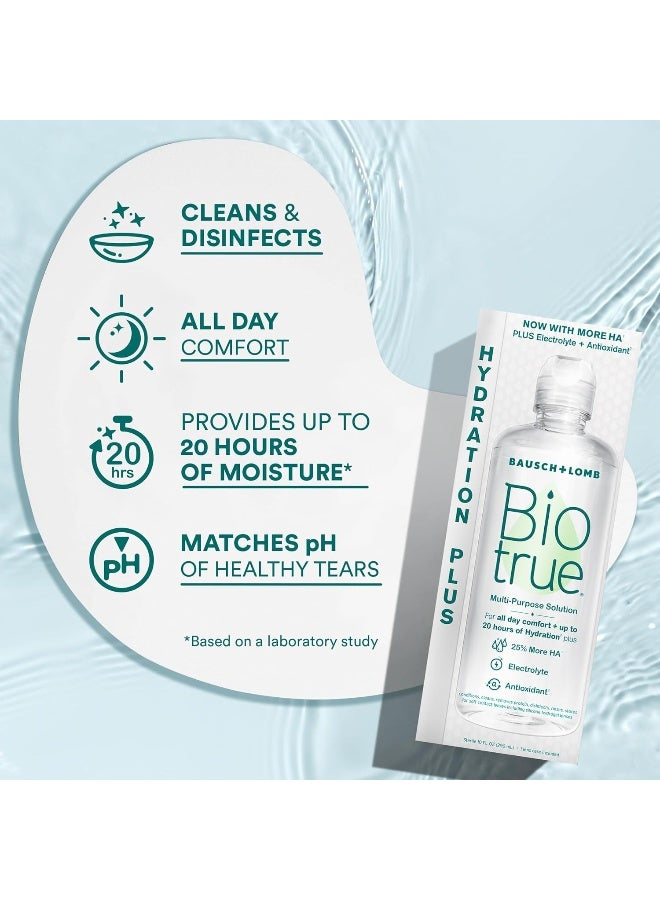 Biotrue محلول بيولوجي هيدراشن بلس لترطيب العدسات اللاصقة، محلول متعدد الأغراض للعدسات اللاصقة اللينة، 4 أونصة سائلة - Image 3