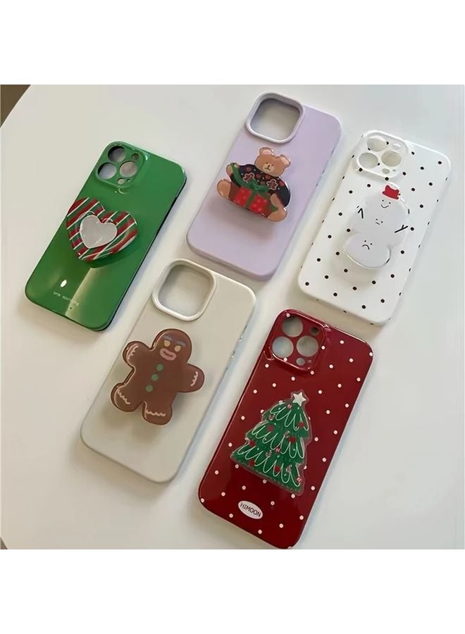 Gingerbread Man Phone Stand Adjustable Height Portable Adhesive Desk Holder ABS Material - Image 2