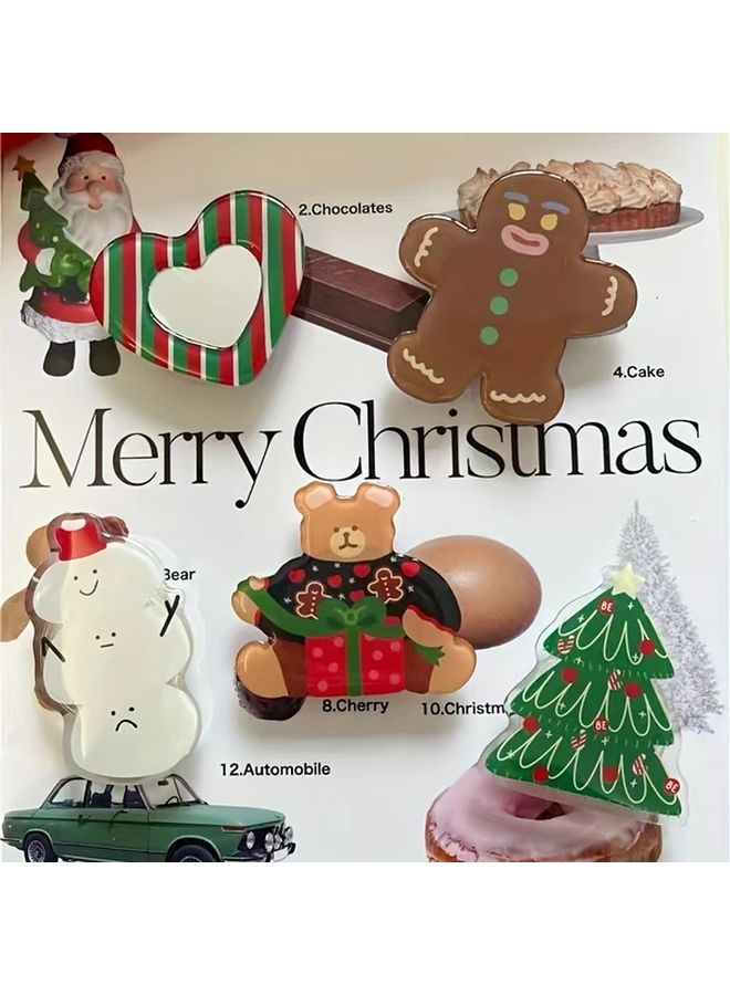 Gingerbread Man Phone Stand Adjustable Height Portable Adhesive Desk Holder ABS Material - Image 4