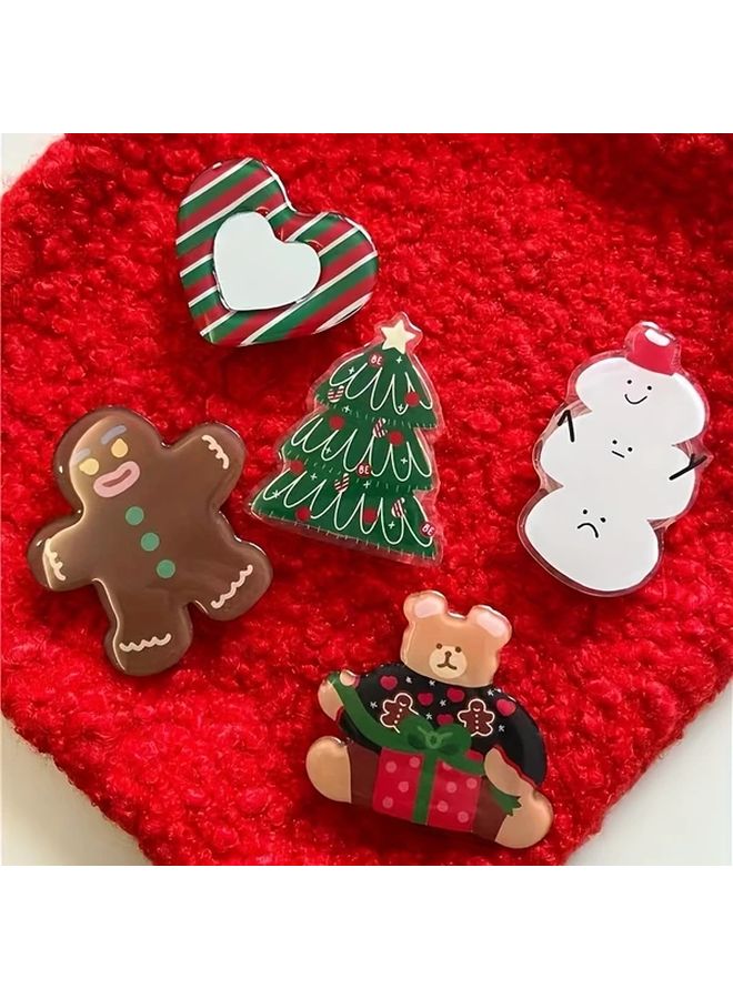 Gingerbread Man Phone Stand Adjustable Height Portable Adhesive Desk Holder ABS Material - Image 3