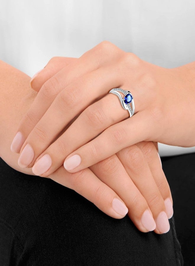 Peora Exclusive Latest Fashion Austrian Collection Non-precious Metal and Cubic Zirconia Ring for Women (Blue) - Image 3