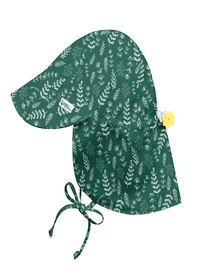 i play green sprouts i Play Baby & Toddler Flap Sun Protection Hat, All-Day UPF 50+ Sun Protection for Head, Neck & Eyes, Dark Green Fern, 0-6 Months - Image 1