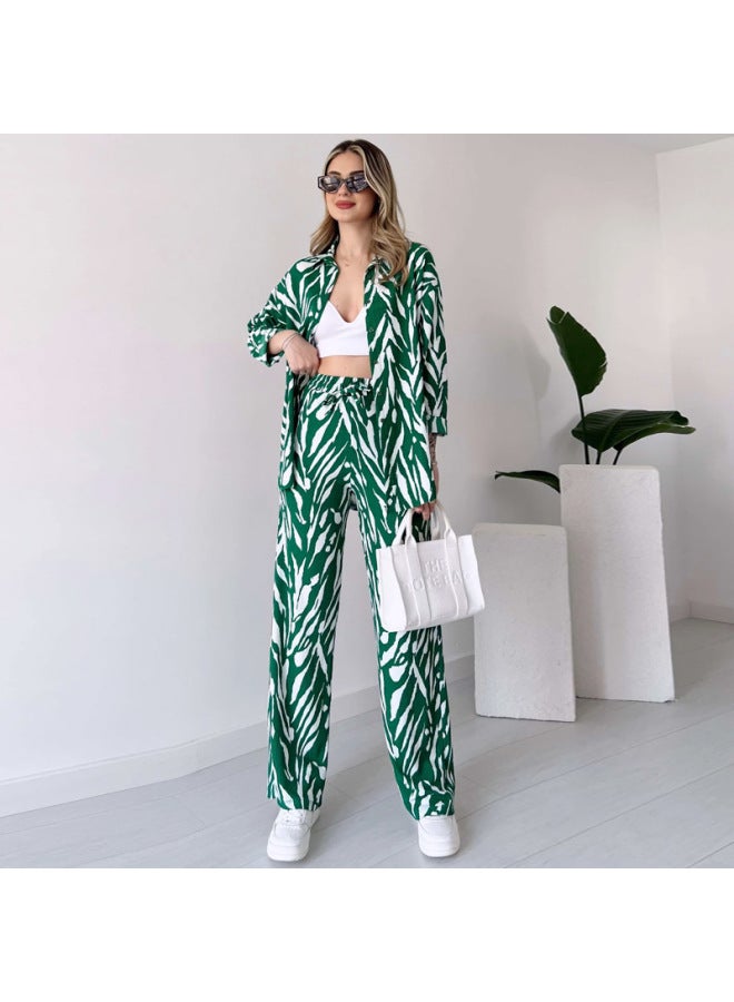 In Stock 2024 European And American Suit Female Takım Костюм Long Sleeve Trousers Women's Two-piece Spring 