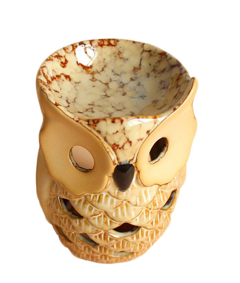 Monmob 4.7 Inch Ceramic Owl Oil Warmer Aromatherapy Burner/Tea Light Candle Holder Oil Burner/Essential Oil Warmer Candle Holder/Wax Warmer Ideal Gifts For Women  Mom Or Birthdays - Image 5
