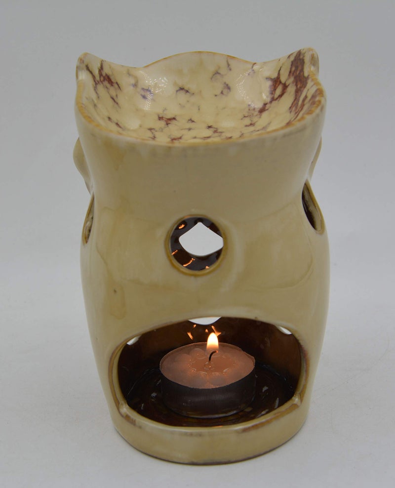Monmob 4.7 Inch Ceramic Owl Oil Warmer Aromatherapy Burner/Tea Light Candle Holder Oil Burner/Essential Oil Warmer Candle Holder/Wax Warmer Ideal Gifts For Women  Mom Or Birthdays - Image 2