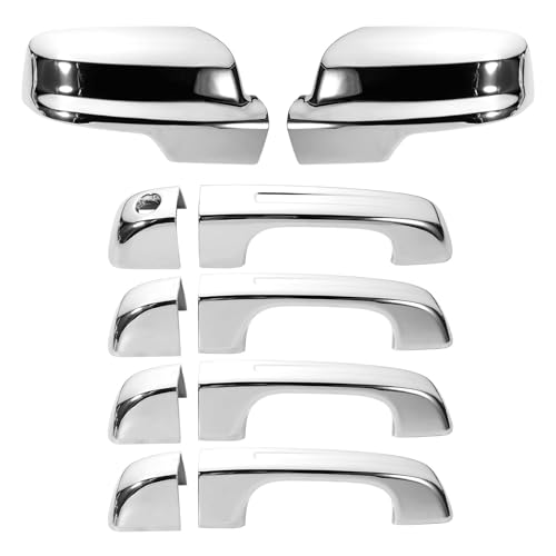 Gaogsiy Chrome Mirror Cover 4PCS Door Handle Covers fits Ram 1500 20192024 4Door ExtendedCrew Cab Models Only Caps Top Half Left Right Without Smart Keyholes Siver Plated - Image 1