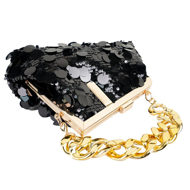 New Sequined Evening Bag Evening Bag Personalized E-Commerce Women'S Bag Chain Bag Dress Wedding Bag Clutch - Image 3