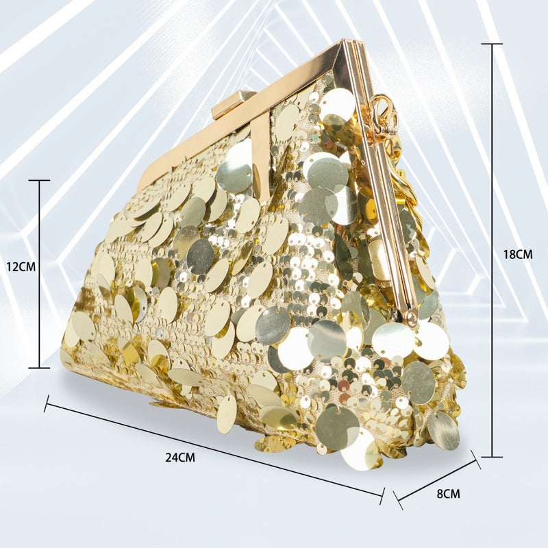 New Sequined Evening Bag Evening Bag Personalized E-Commerce Women'S Bag Chain Bag Dress Wedding Bag Clutch - Image 5