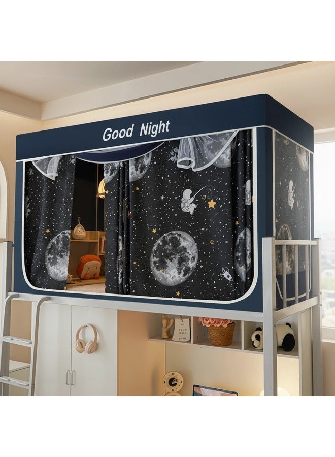 Y&D ستائر سرير بطابق علوي معتم لغرف النوم، تغطي الخصوصية، ديكور خلفية تصوير، ستارة معتمة 6 لوحات مع قمة - Image 4