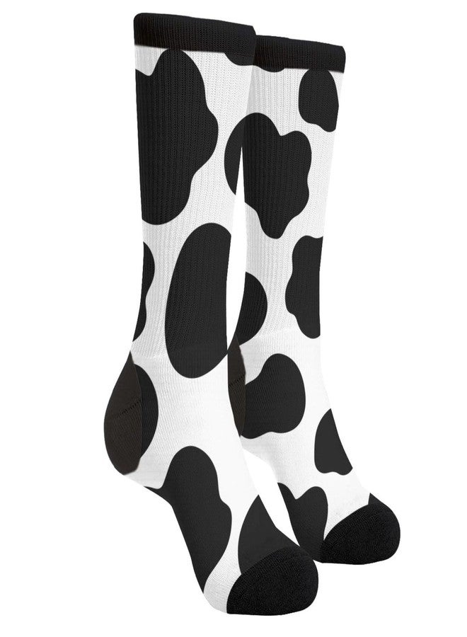 MOLIAN Unisex Fun Novelty Crazy Crew Socks Cows Print Dress Socks - Image 1